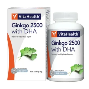 Ginkgo 2500 with DHA VitaHealth Viên uống bổ não 60 viên