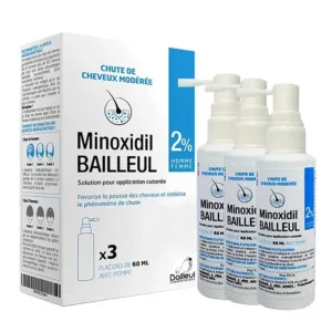 Minoxidil Bailleul 2%  – Xịt mọc tóc (3 lọ x 60ml)
