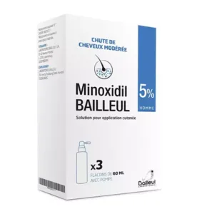 Minoxidil Bailleul 5%  – Xịt mọc tóc (3 lọ x 60ml)